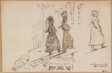 Femmes portant du mortier